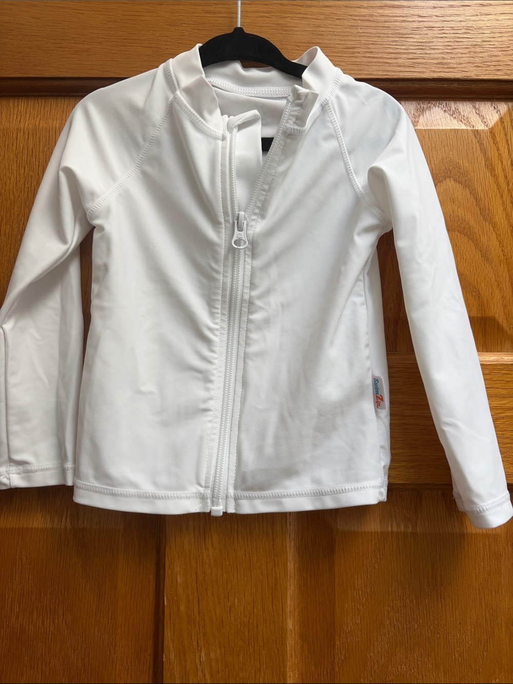 SwimZip 2T Kids White Zip Front Swim Jacket